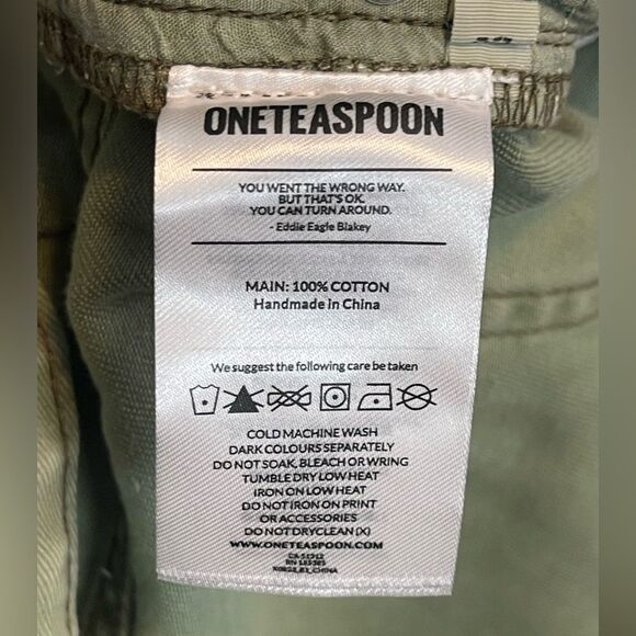 One Teaspoon Bandits faded green super khaki shorts 29 NWT - Picture 8 of 13